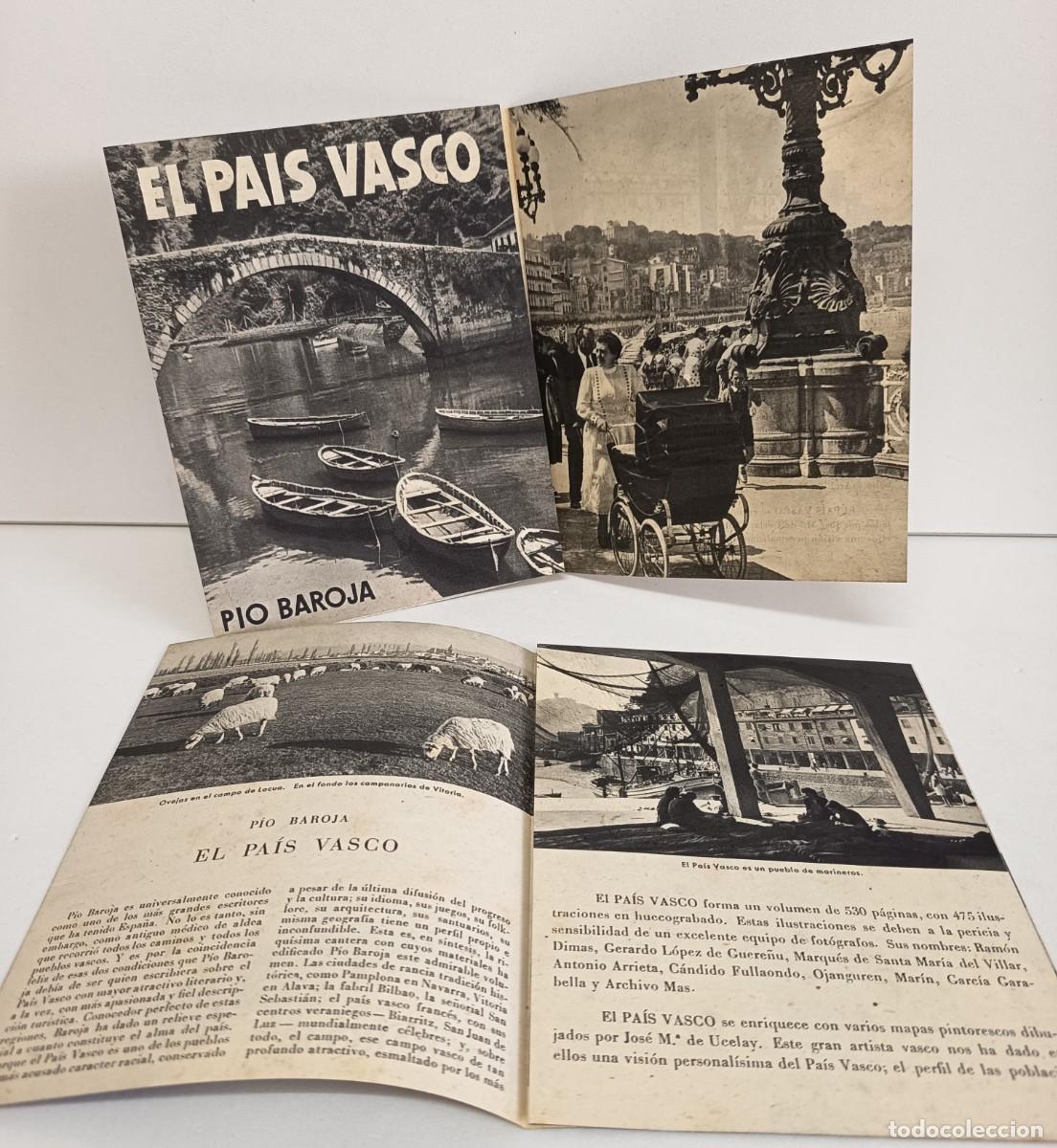 Coleccionismo: LOTE 2 tr&iacute;pticos, lanzamiento de EL PA&Iacute;S VASCO de P&iacute;o Baroja. Ed. Destino S.L. Barcelona.