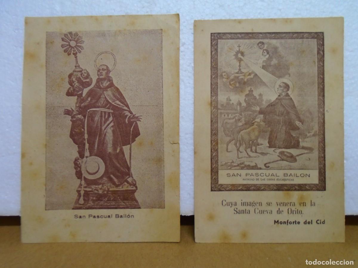Coleccionismo: ANTIGUOS RECORDATORIOS DE SAN PASCUAL BAILON,VENERADO EN ORITO,MONFORTE DEL CID(ALICANTE)