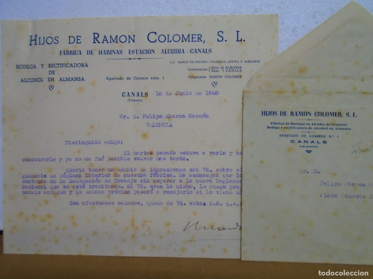 Colecionismo: CANALS(VALENCIA)FABRICA DE HARINAS ESTACION ALCUDIA-CANAL, 1948.