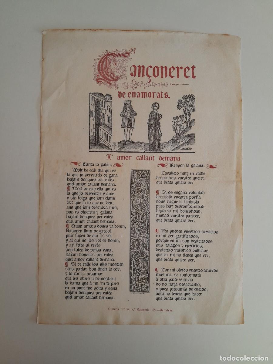 Coleccionismo: CAN&Ccedil;ONERET DE ENAMORATS (BARCELONA, c.1900)