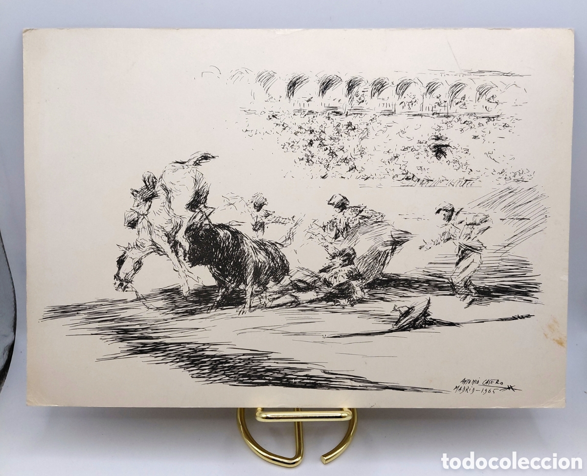 Coleccionismo: LAMINA N&ordm; 5 TAUROMAQUIA PUBLICIDAD LABORATORIOS GIL / ANTONIO CASERO 1965 / 30X21