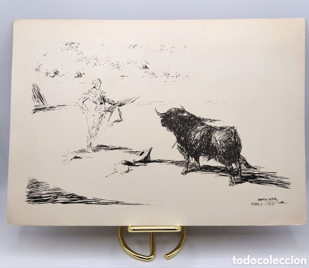 Coleccionismo: LAMINA N&ordm; 7 TAUROMAQUIA PUBLICIDAD LABORATORIOS GIL / ANTONIO CASERO 1965 / 30X21