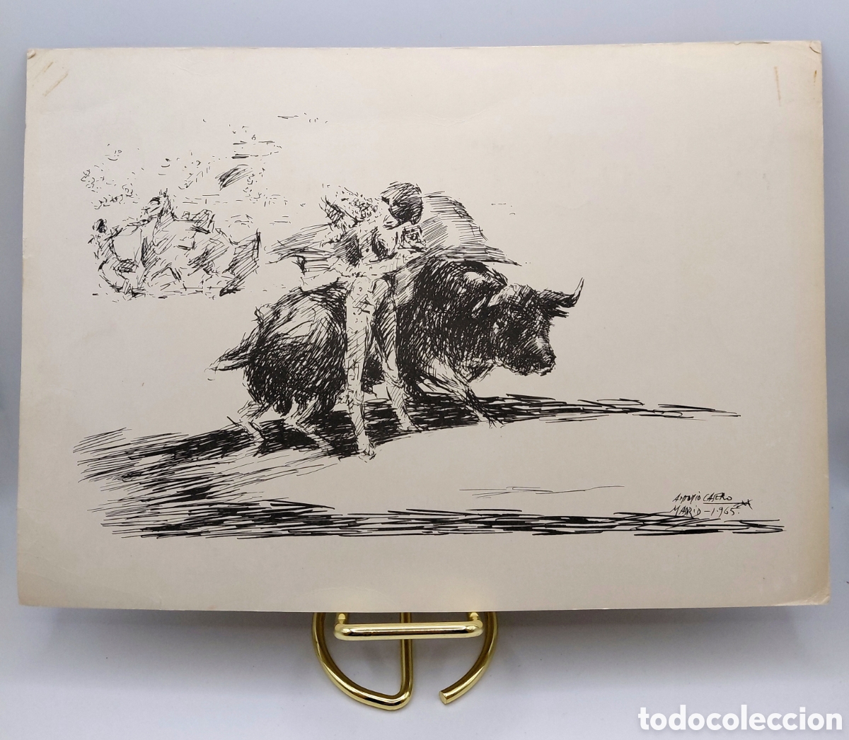 Coleccionismo: LAMINA N&ordm; 3 TAUROMAQUIA PUBLICIDAD LABORATORIOS GIL / ANTONIO CASERO 1965 / 30X21
