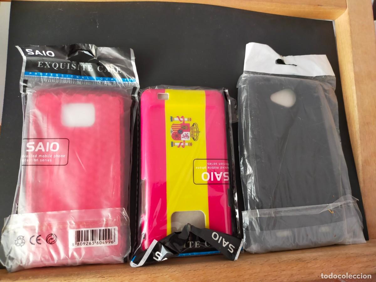Coleccionismo: LOTE DE 3 FUNDAS M&Oacute;VIL A ESTRENAR. I9100 BANDERA Y ESCUDO DE ESPA&Ntilde;A, i9220/S2 ROJO, L3 PLUS BLADE NE