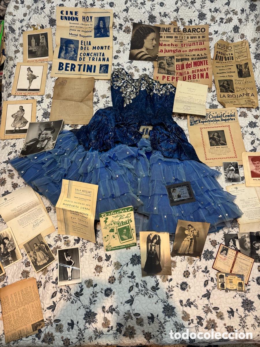 Coleccionismo: Archivo Hist&oacute;rico Art&iacute;stico de Elia del Monte vestido de Gala + Carteles y Fotos Originales