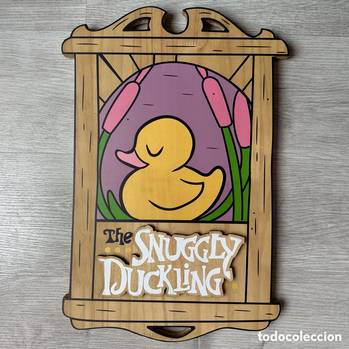 Coleccionismo: R&eacute;plica cartel El patito frito, Enredados, Disney Store.