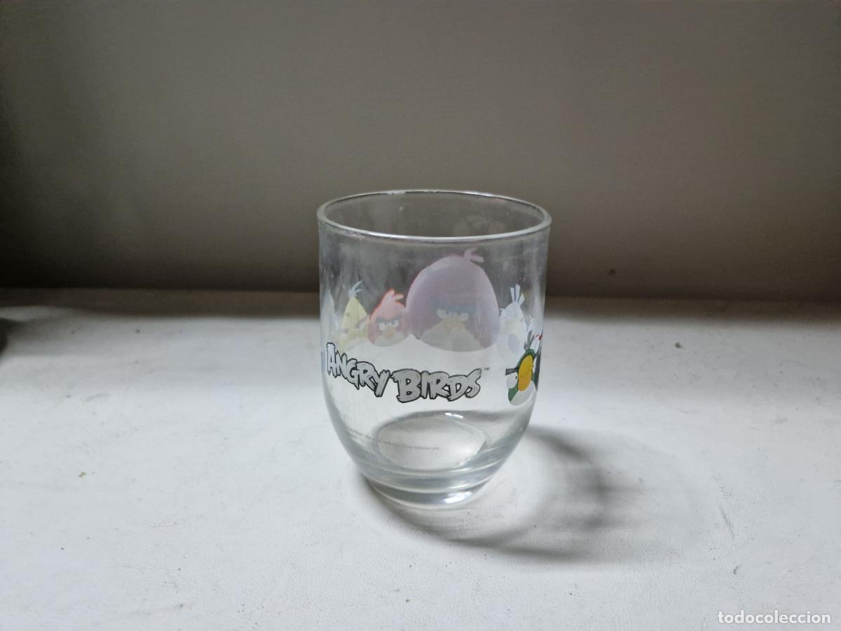 Coleccionismo: BONITA VASO DE CRISTAL. ANGRYBIROS. MEDIDA 10*9