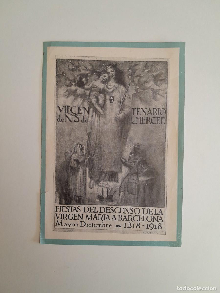 Coleccionismo: PROGRAMA FIESTAS DESCENSO DE LA VIRGEN MAR&Iacute;A A BARCELONA DE MAYO-DICIEMBRE DE 1918 (BARCELONA, 1918)