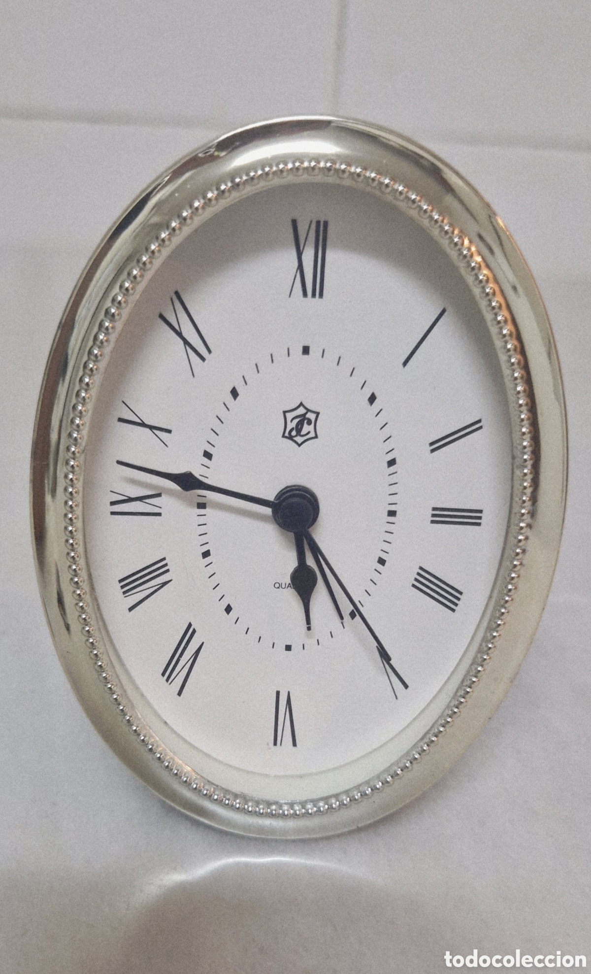 Coleccionismo: Reloj de mesa vintage de Plata de Ley 925 - Ovalado / Quartz
