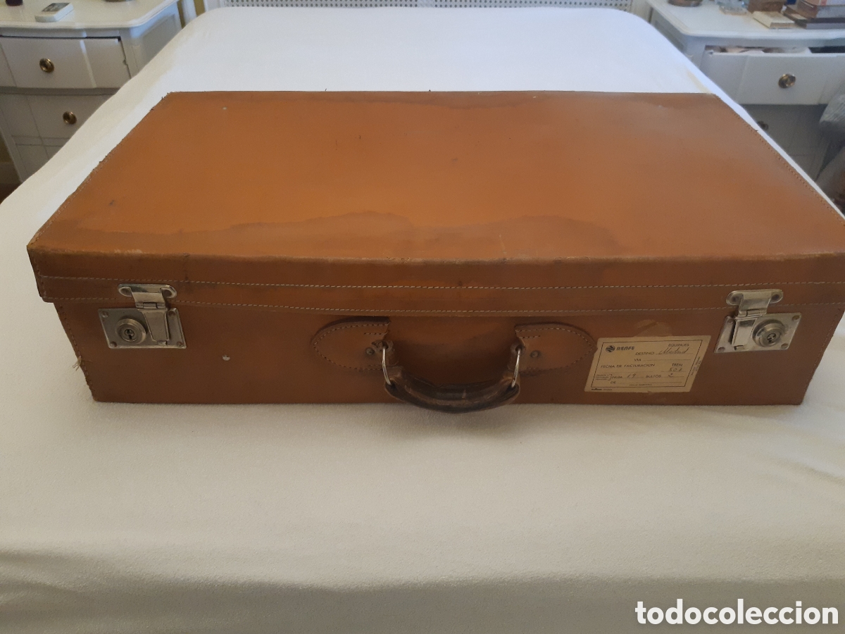 Coleccionismo: Maleta vintage de cuero - Foto 1
