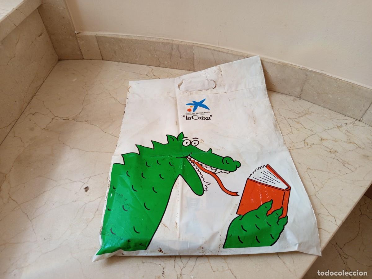 Coleccionismo: Antigua bolsa de Sant Jordi de La Caixa. # drac, drag&oacute;n, dia libro, banco, drag&oacute;n, San Jorge