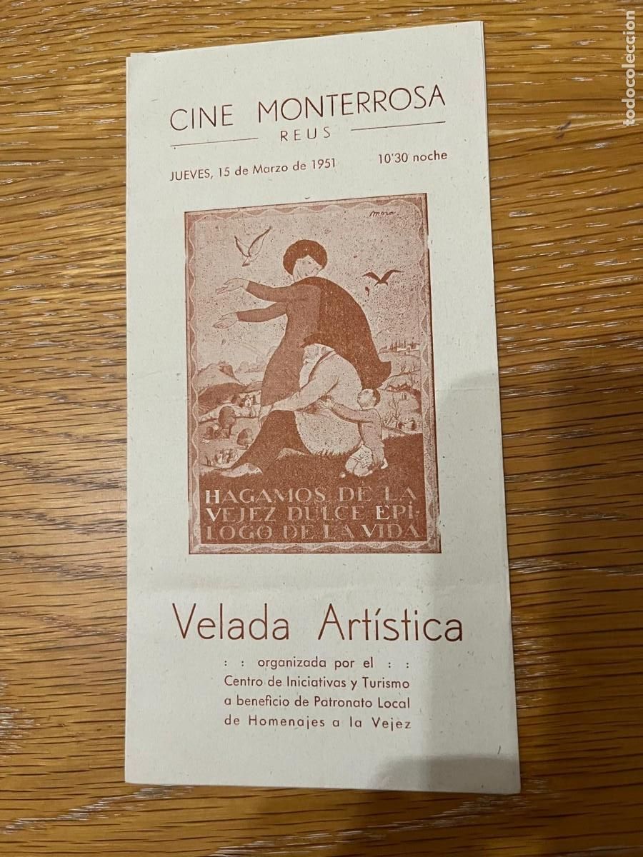 Collecting paper: cine Monterrosa Reus 1951 Poes&iacute;a M&uacute;sica y Danza