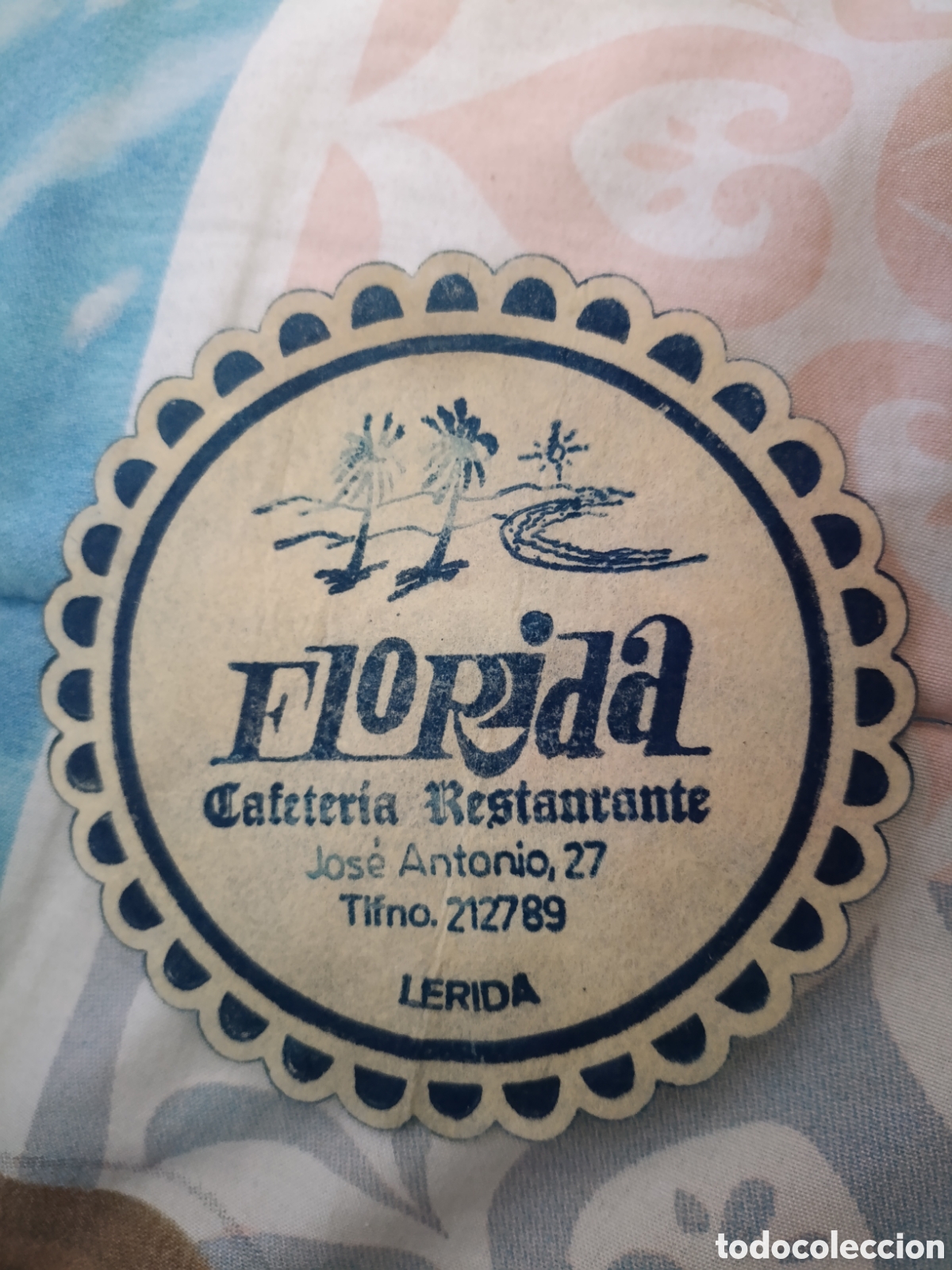 Coleccionismo: Florida cafeter&iacute;a restaurante L&eacute;rida [ POSAVASOS A&Ntilde;OS 40 ]