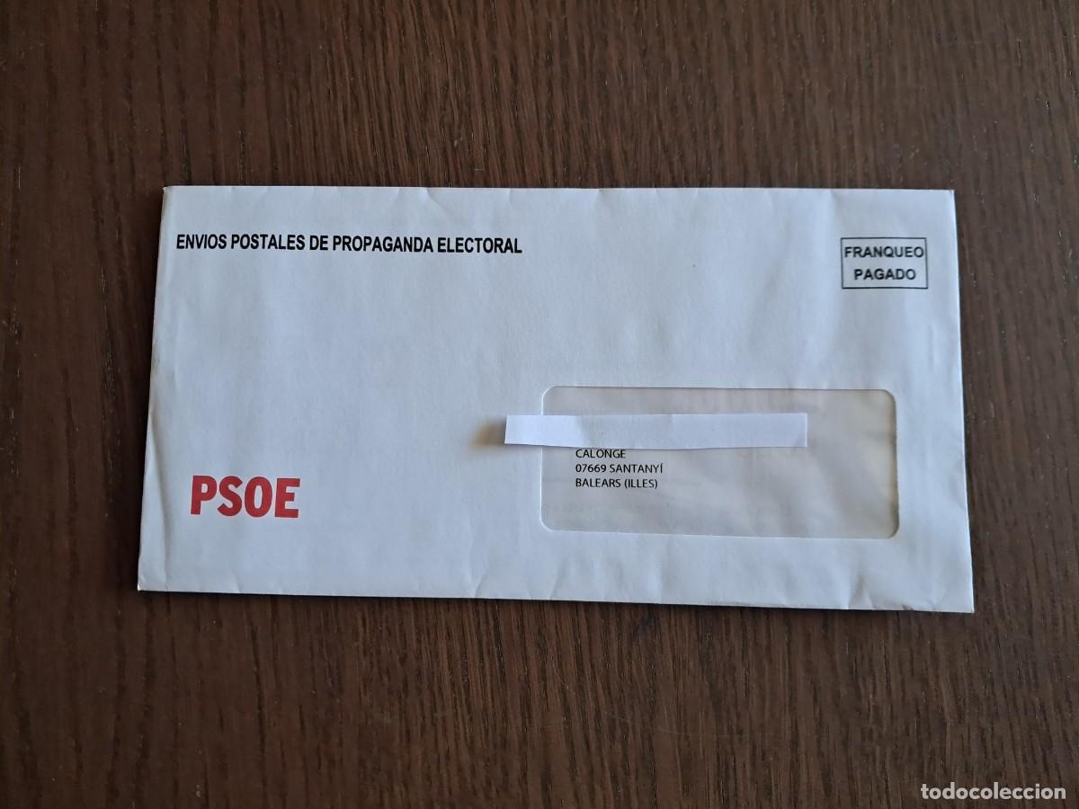 Collezionismo: sobre cerrado de pol&iacute;tica, propaganda electoral, PSOE. Baleares.