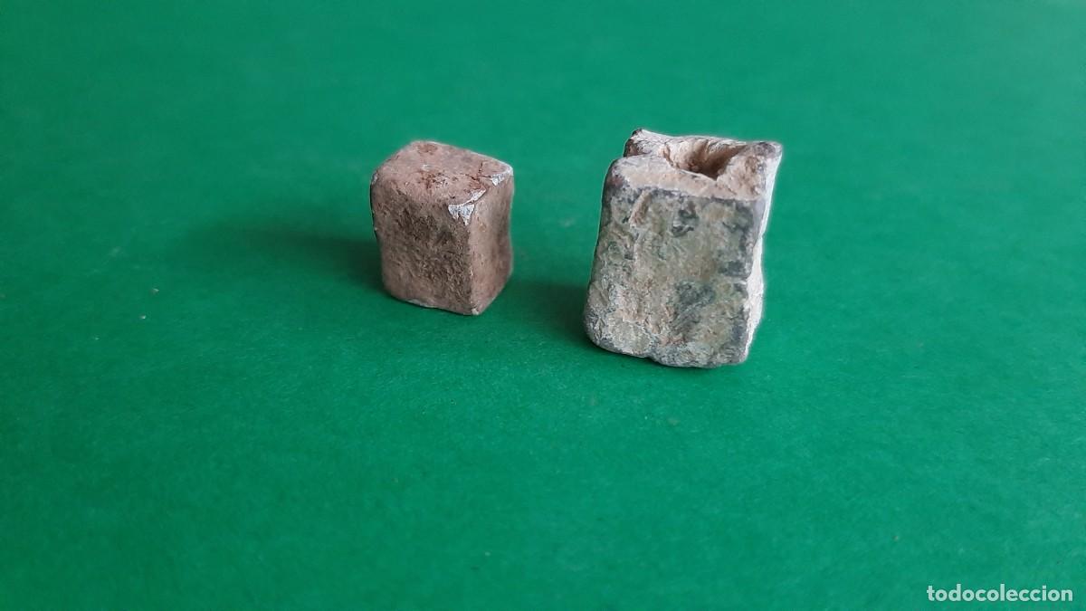 Coleccionismo: (PONDERALES) LOTE DE 2 PONDERALES ANTIGUOS DE PLOMO