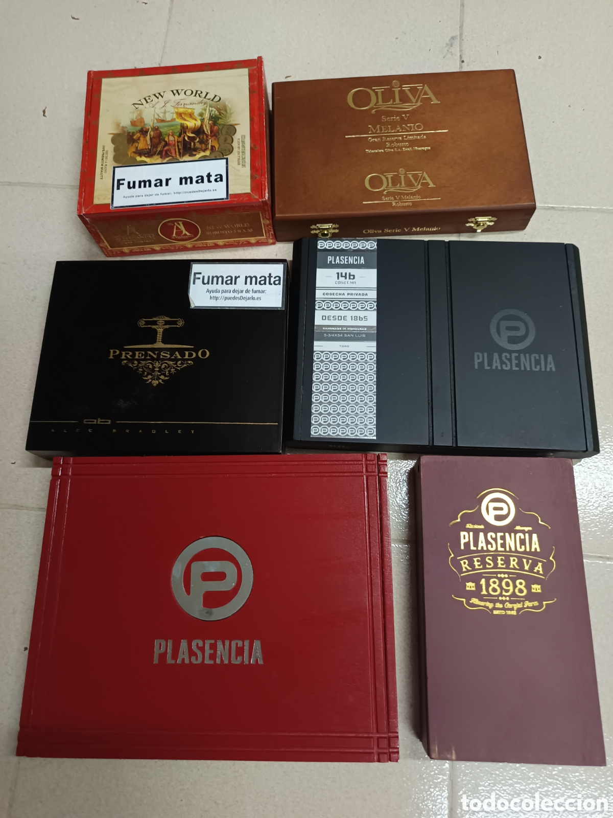 Coleccionismo: Seis cajas de puros de madera