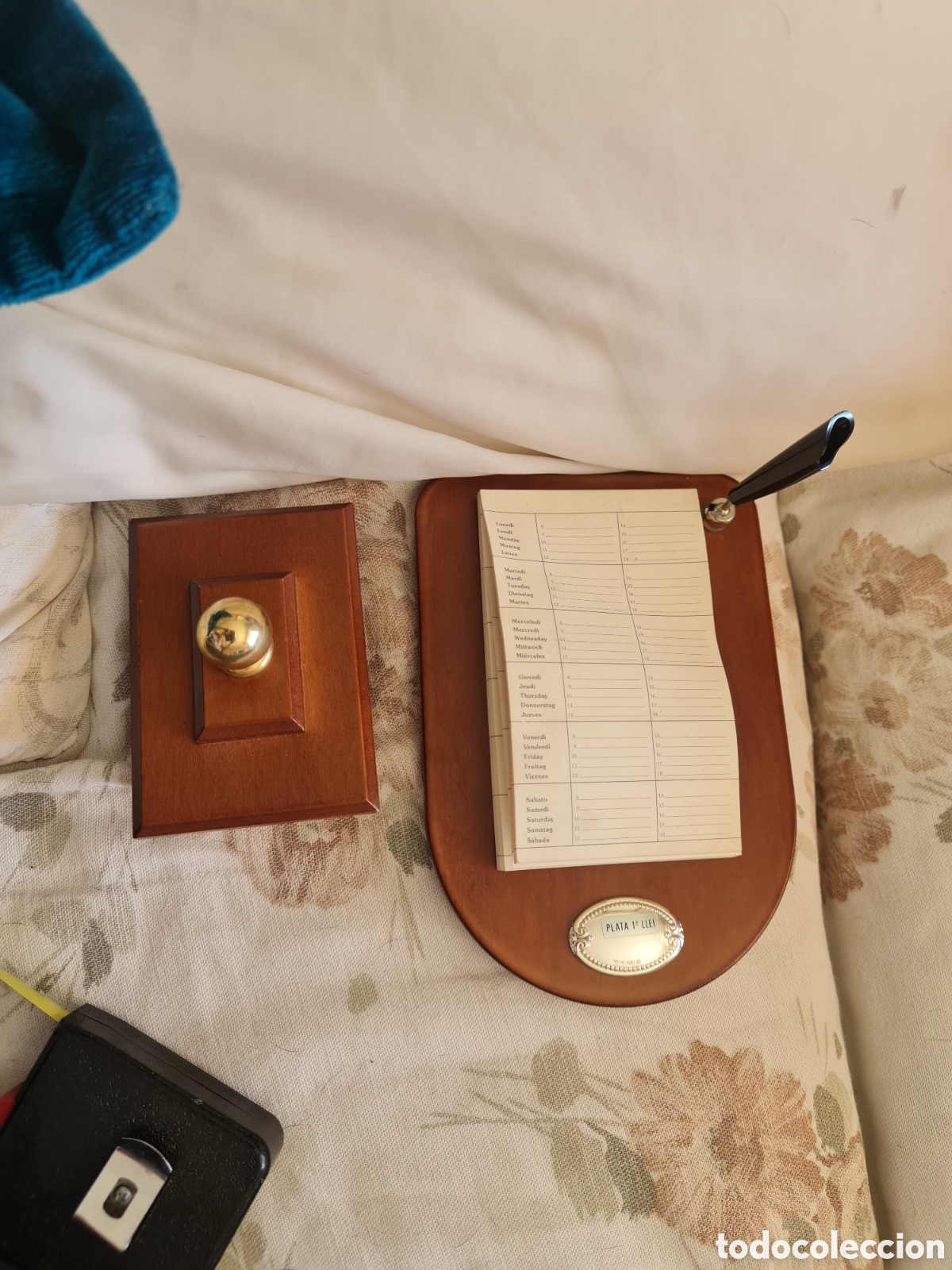 Coleccionismo: Set Escritorio Vintage de Lujo - Madera Noble y Plata 925 (Sin Uso)