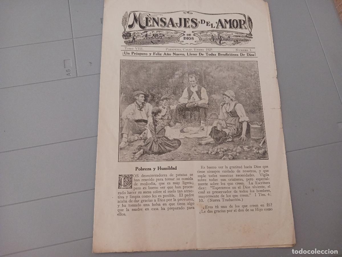 Coleccionismo: diptico, mensajes del amor de dios, n&ordm; 1, pasadena, california 1925, J.T. Armet editor