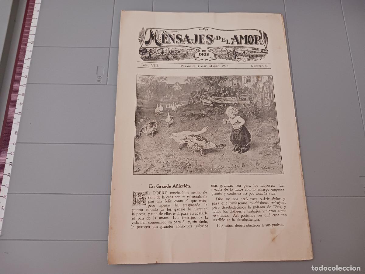 Coleccionismo: diptico, mensajes del amor de dios, n&ordm; 5, pasadena, california 1925, J.T. Armet editor