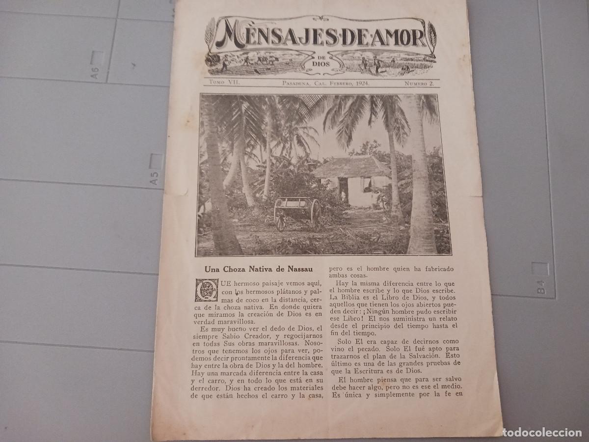 Coleccionismo: diptico, mensajes del amor de dios, n&ordm; 2, pasadena, california 1924, J.T. Armet editor