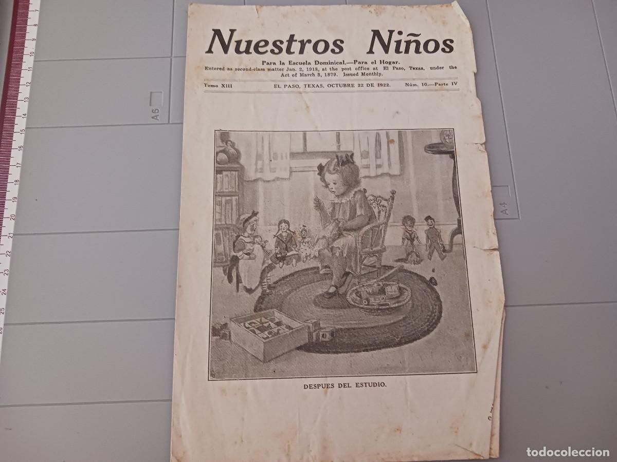 Coleccionismo: diptico, nuestros ni&ntilde;os, el paso, texas, 1922, casa bautista de publicaciones,