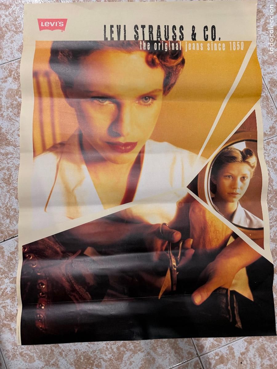 Coleccionismo: poster Vintage LEVI&rsquo;S STRAUSS & CO. Original . Mide 83x60cms