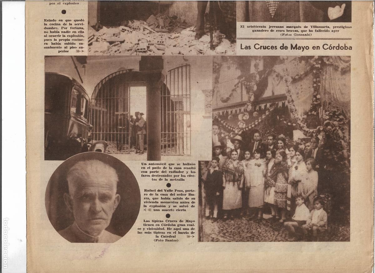 Coleccionismo: A&Ntilde;O 1933 RECORTE PRENSA CORDOBA LAS CRUCES DE MAYO BARRIO DE LA CATEDRAL