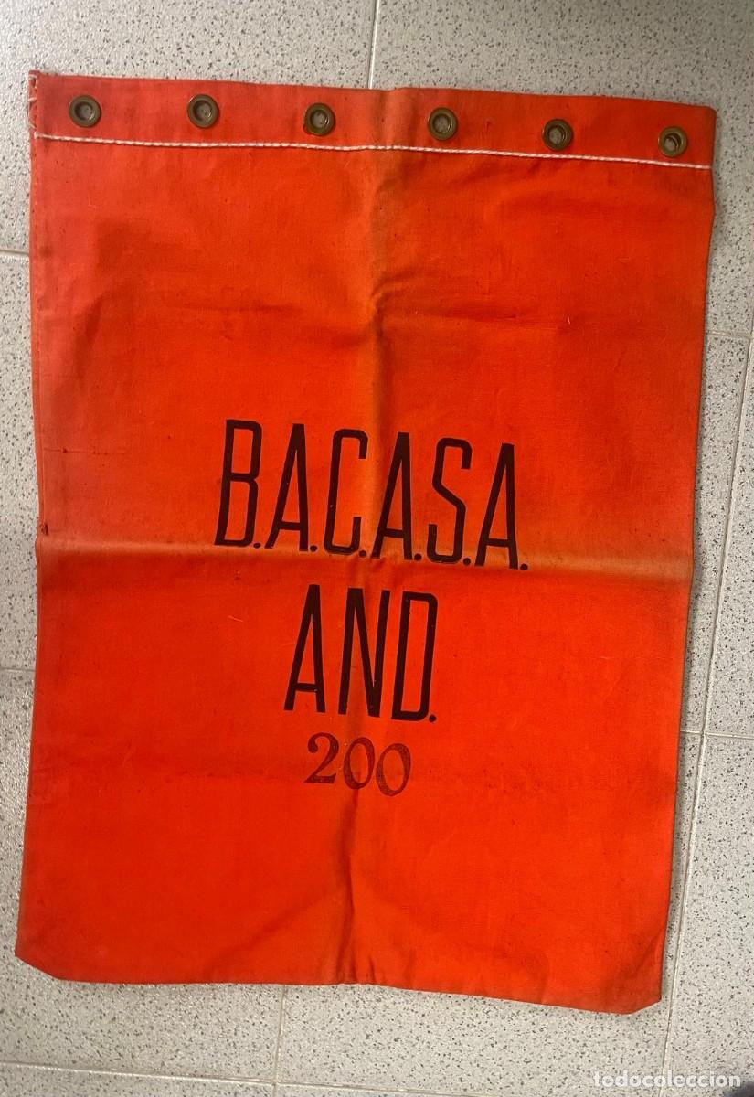 Coleccionismo: Saco - petate. Con 6 ojales. Inscripci&oacute;n B.A.C.A.S.A. AND 200. 50 x 70 cm