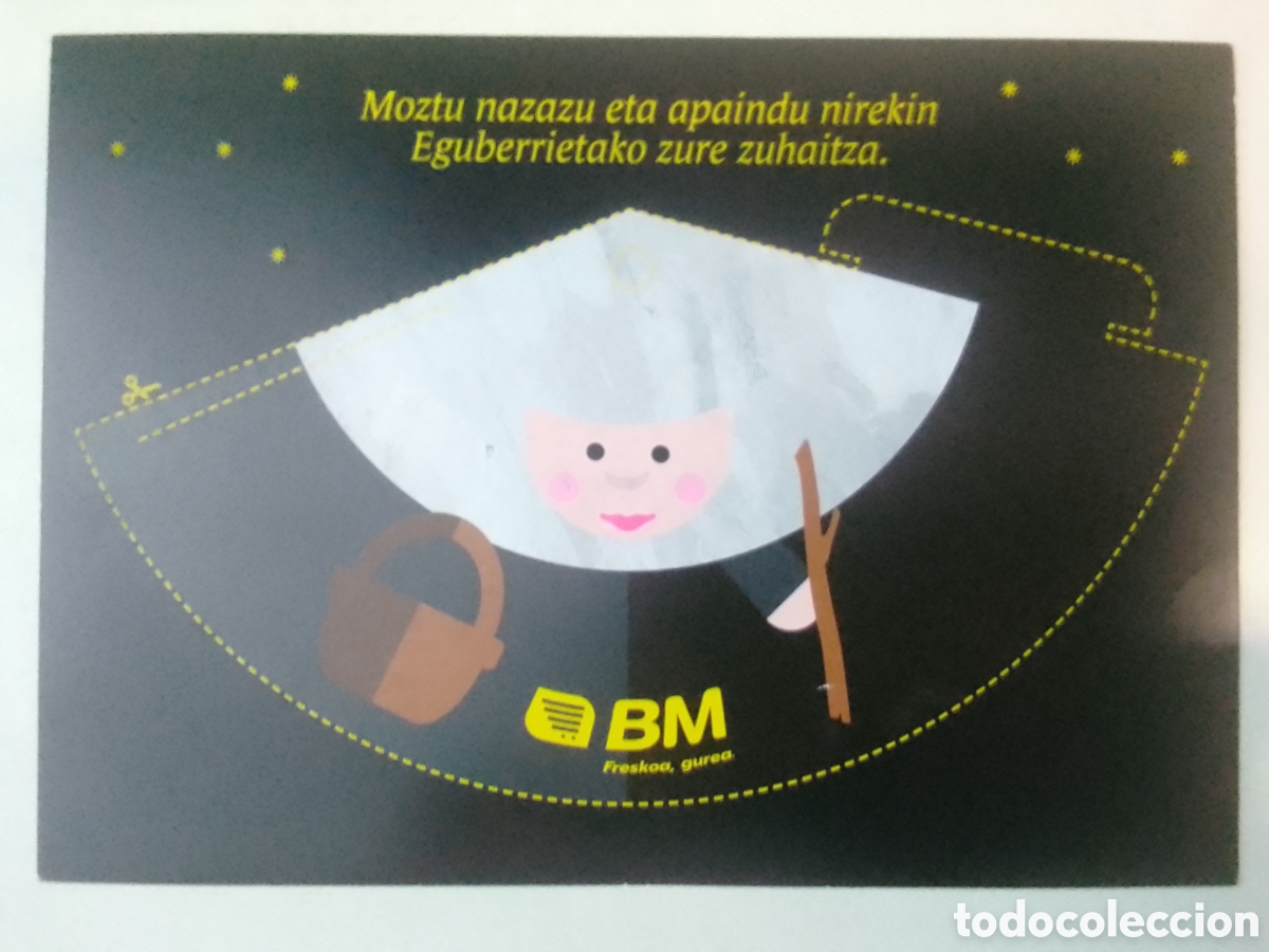 Coleccionismo: Carta Olentzero y Mari Domingi Supermercados BM.