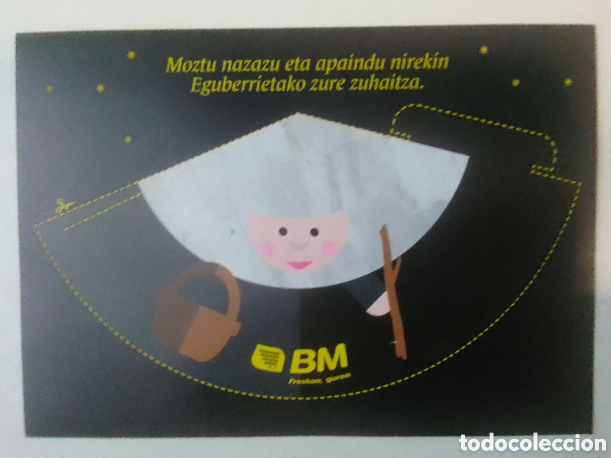 Coleccionismo: Carta Olentzero y Mari Domingi Supermercados BM.