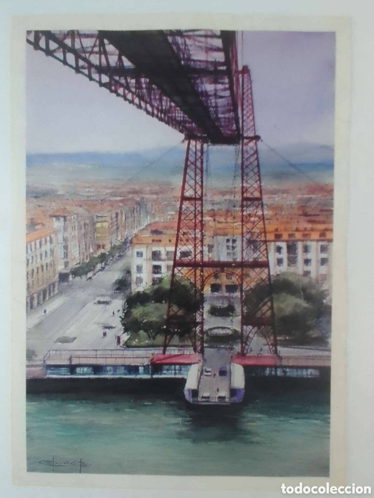 Coleccionismo: Lamina Puente Colgante Portugalete ( Vizcaya )