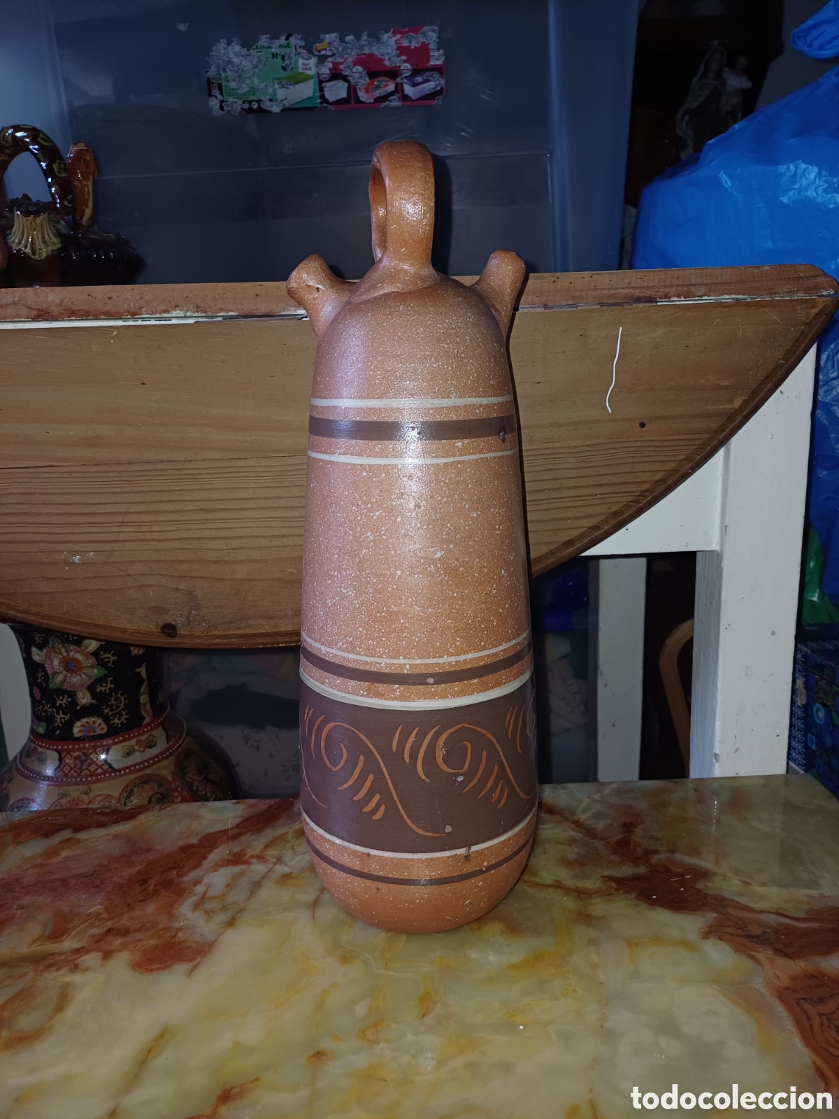 Coleccionismo: Botijo antiguo Felix Verd&uacute; ceramica cantir terrissa bucaro