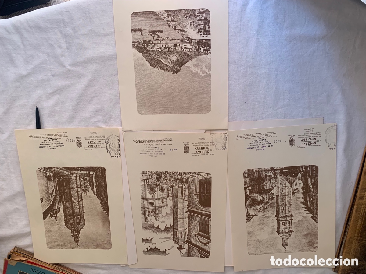 Coleccionismo: Lote de 4 L&aacute;minas Loter&iacute;a Nacional Navidad 1979 &ldquo;. Fallas valencia&rdquo;