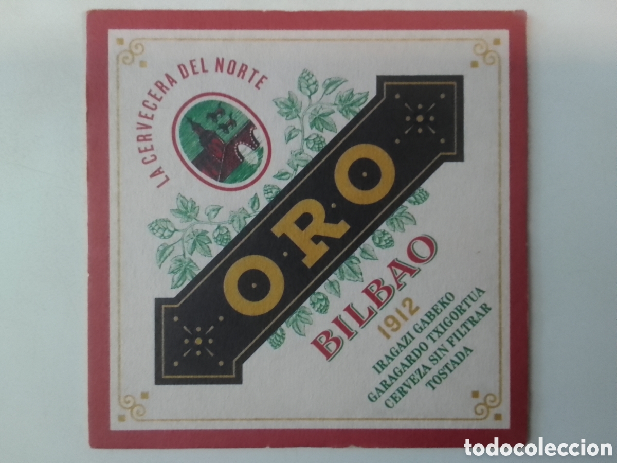 Coleccionismo: Posavasos LA CERVECERA DEL NORTE ORO BILBAO.