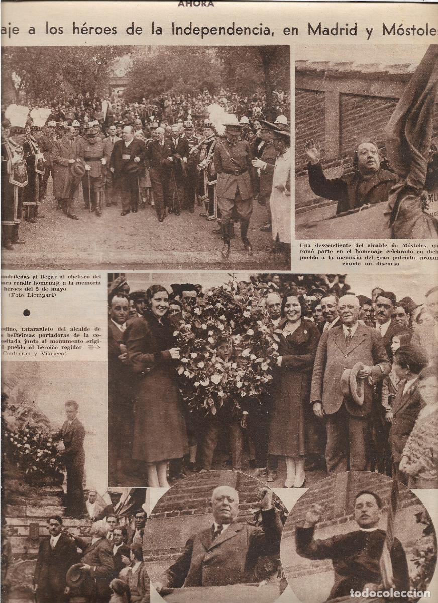Collezionismo: A&Ntilde;O 1933 RECORTE PRENSA HOMENAJE HEROES DE LA INDEPENDENCIA EN MADRID Y MOSTOLES
