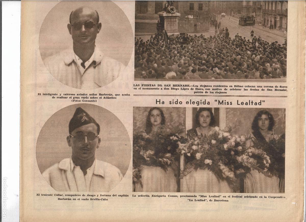 Coleccionismo: A&Ntilde;O 1933 RECORTE PRENSA BARCELONA COOPERATIVA LA LEALTAD ENRIQUETA COMAS ELEGIDA MISS LEALTAD
