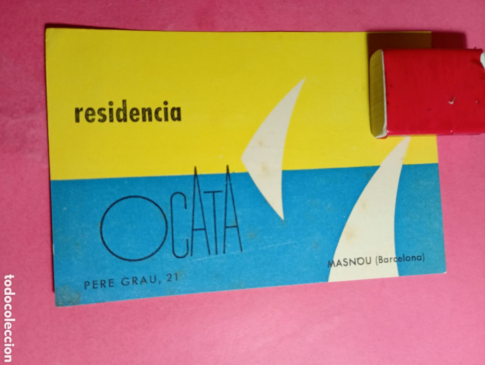 Colecionismo: ocata nasnou bonica tarjeta amb esquema situaci&oacute; al revers de la ''residencia ocata'' vora el casino
