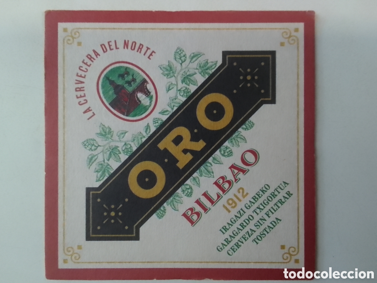 Coleccionismo: Posavasos LA CERVECERA DEL NORTE ORO BILBAO.