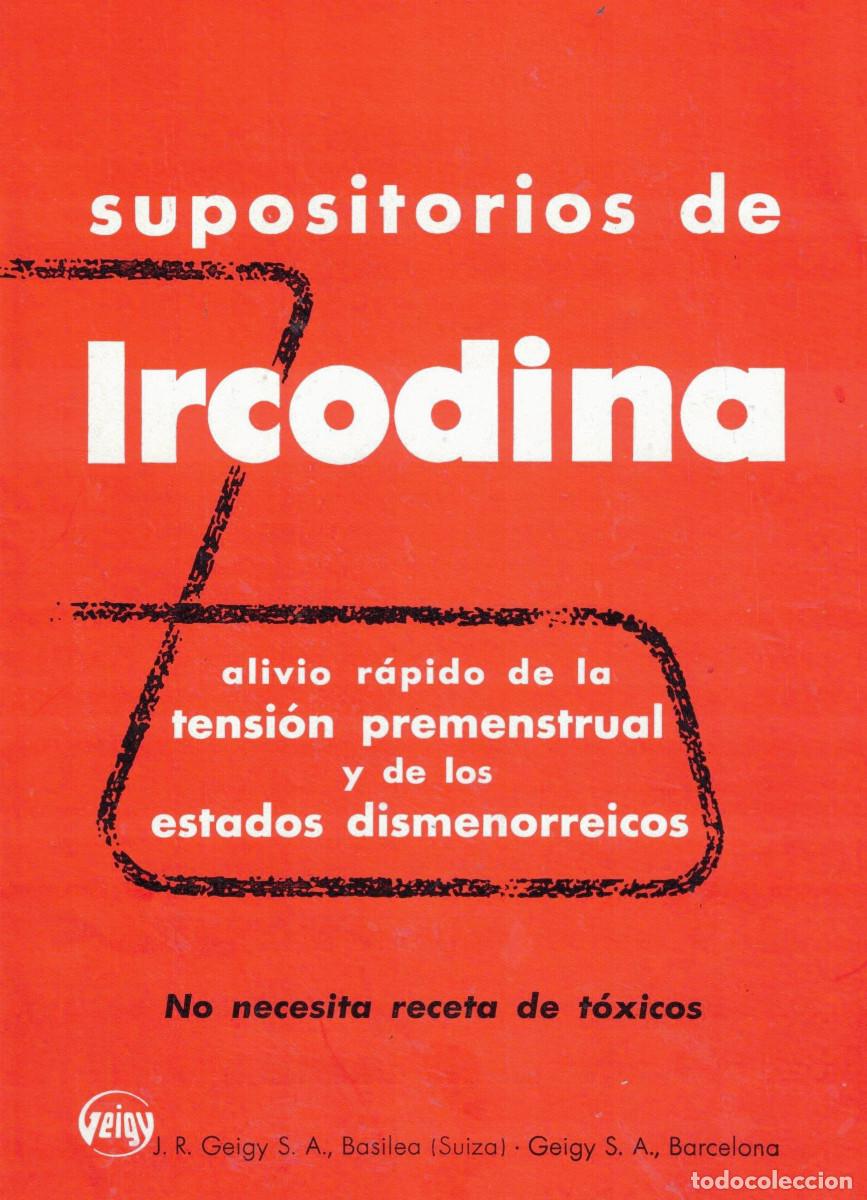 Collecting paper: PUBLICIDAD FARMAC&Eacute;UTICA - SUPOSITORIOS DE IRCODINA - J. R. GEIGY