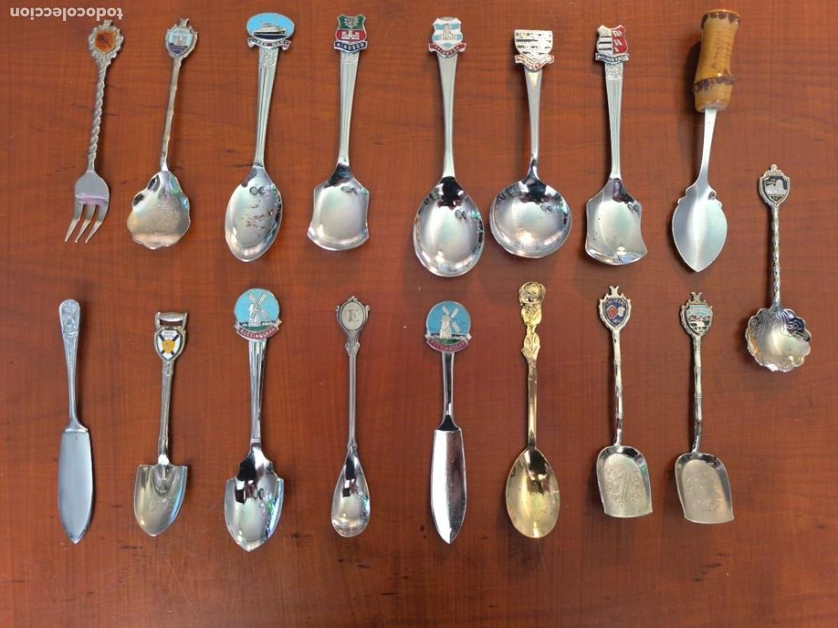 Coleccionismo: LOTE DE 17 CUCHARITAS DE COLECCION DE DIFERENTES PAISES 240 GR