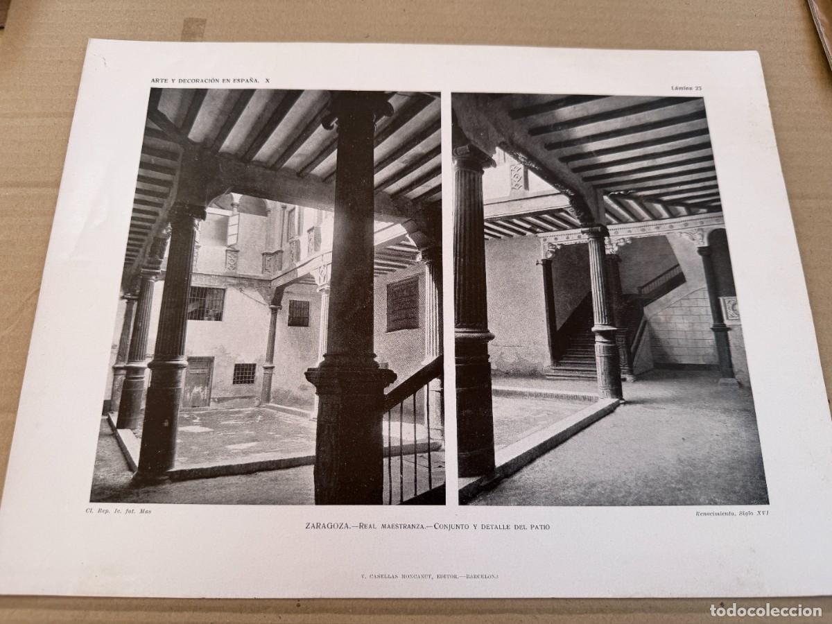 Coleccionismo: S1 - LAMINA DE ZARAGOZA - REAL MAESTRANZA CONJUNTO Y DETALLE DEL PATIO