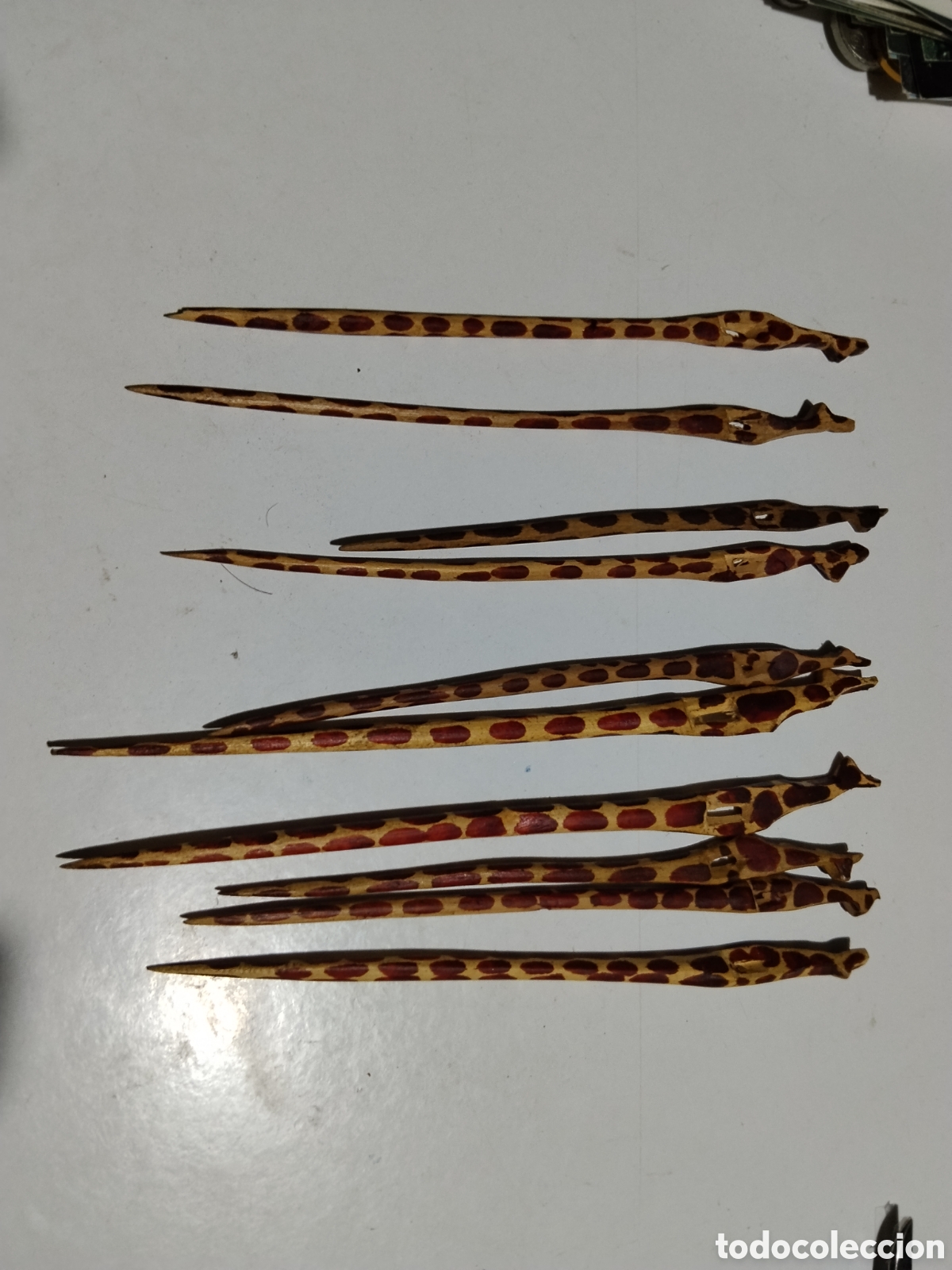 Coleccionismo: Palillos para el pelo madera dise&ntilde;o jirafa
