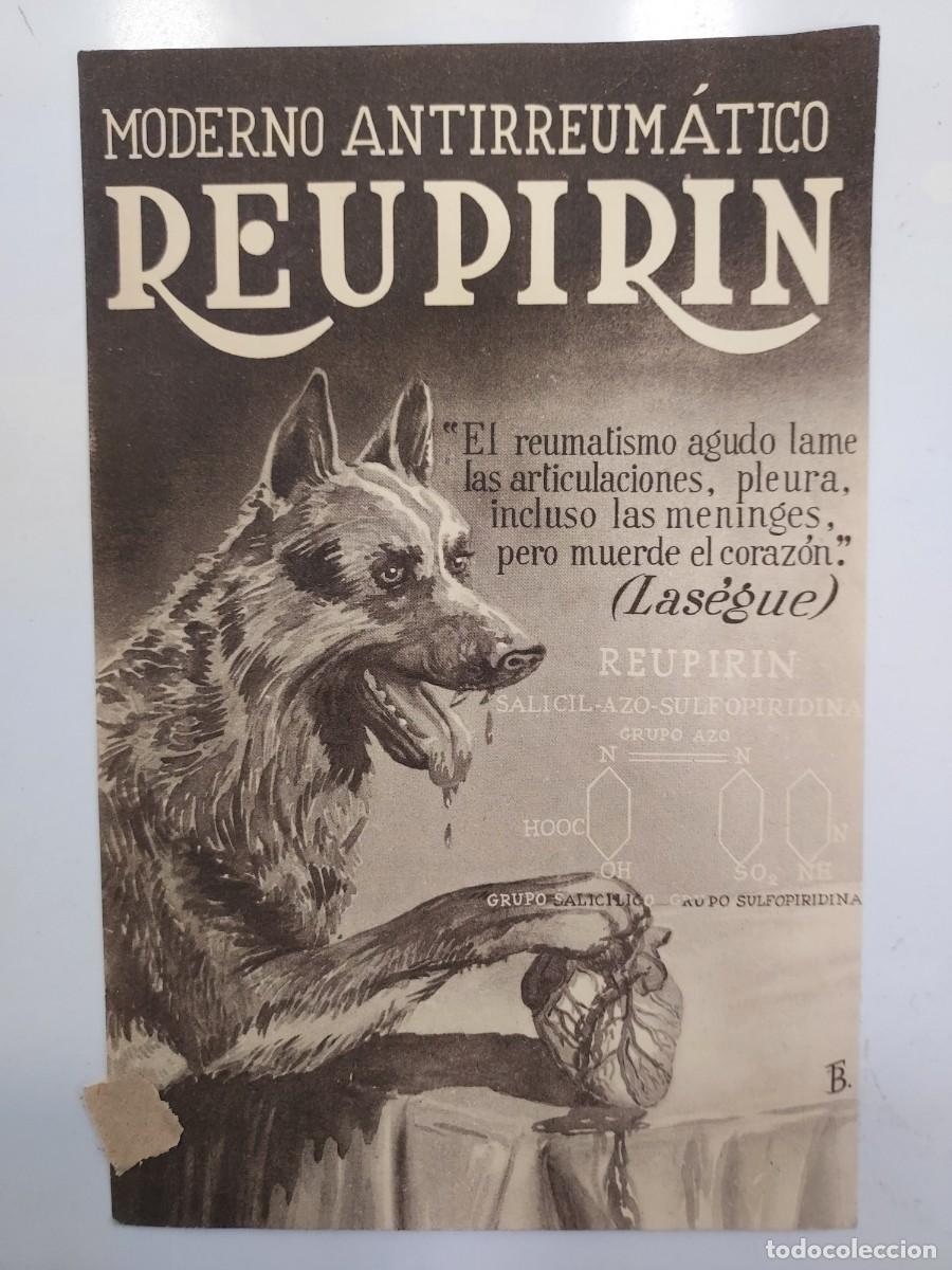 Coleccionismo: PUBLICIDAD MODERNO ANTIREUM&Aacute;TICO REUPIRIN. FAES BILBAO. 20 X 13 CM. Cartulina