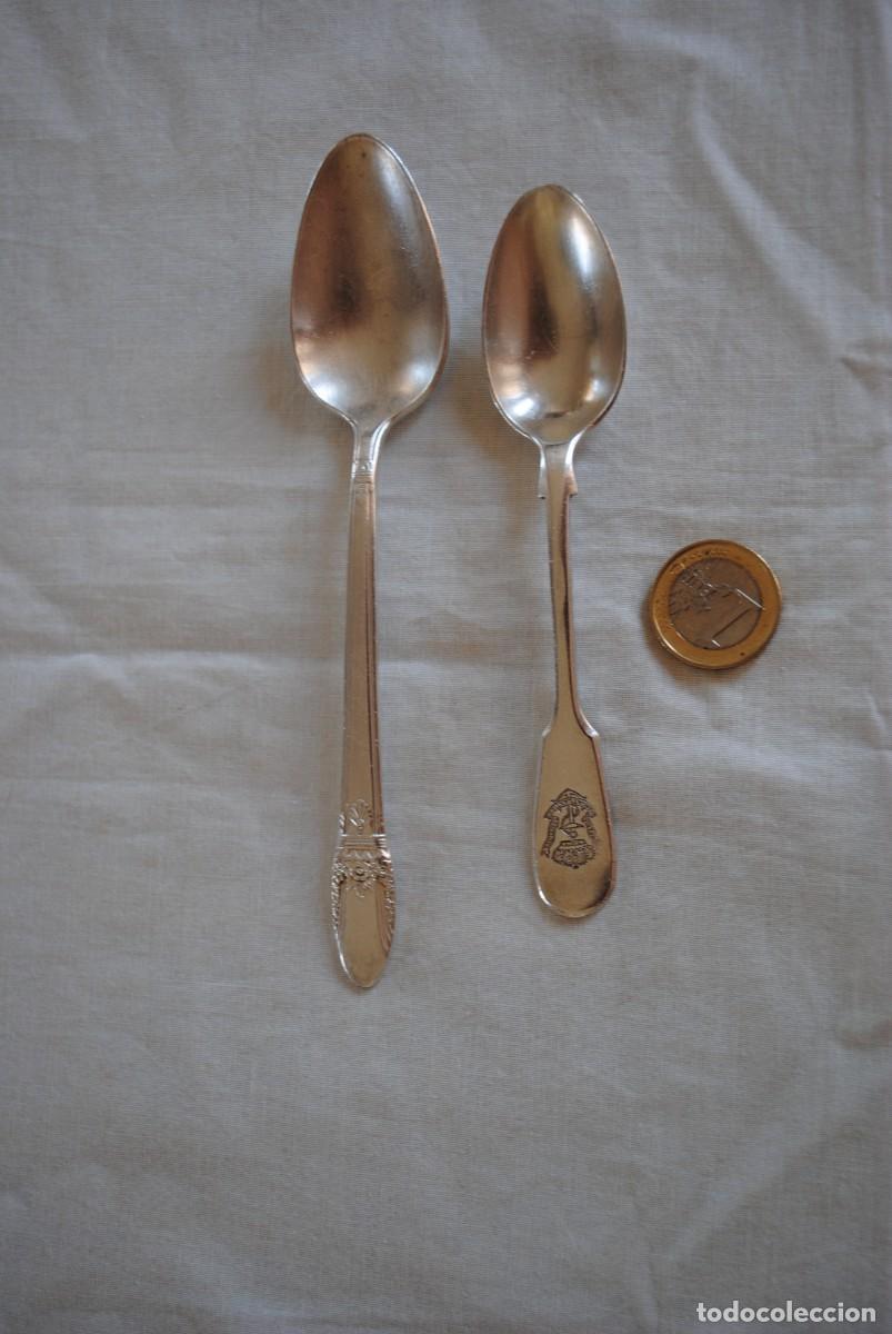 Coleccionismo: CUCHARILLAS ANTIGUAS , LOTE DE DOS , UNA DE LA C. TRASATLANTICA