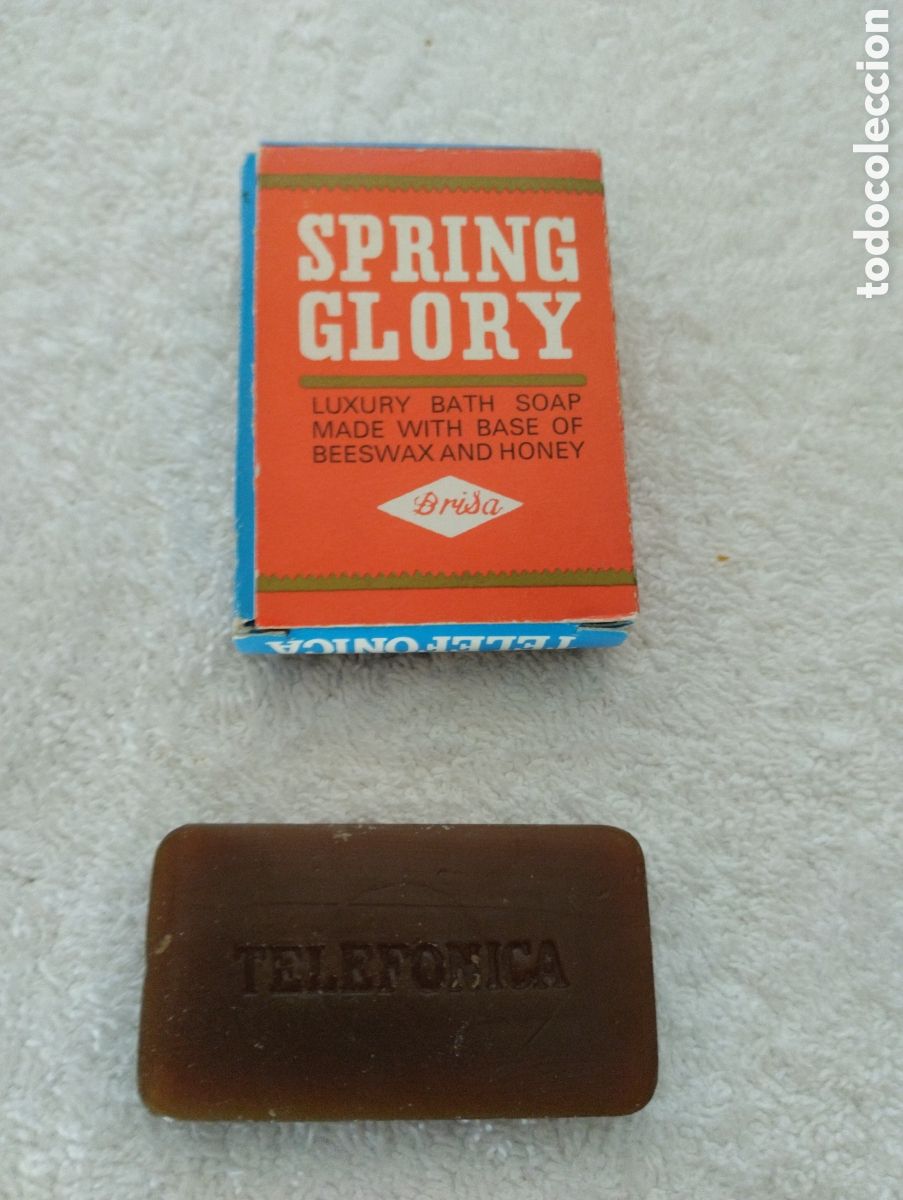 Coleccionismo: Pastilla de jabon antigua Telefonica Spring Glory