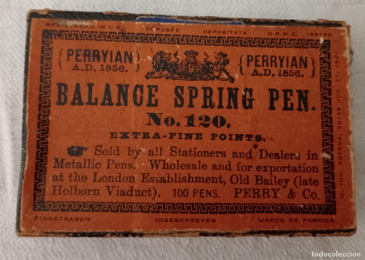 Coleccionismo: CAJA DE CART&Oacute;N DE PLUMILLAS BALANCE SPRING PEN . MUY ANTIGUA