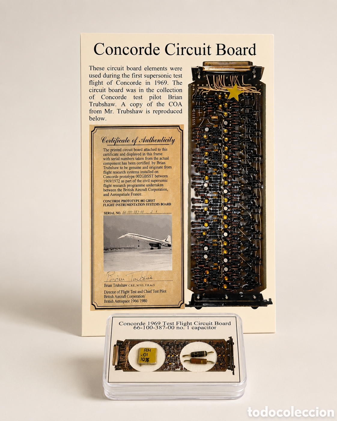 Coleccionismo: Pieza original del Concorde 1969 &ndash; placa de circuito con certificado