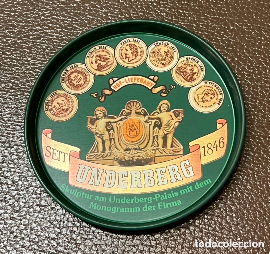 Coleccionismo: Posavasos Met&aacute;lico. Publicidad Licor UNDERBERG. A&ntilde;os 90.