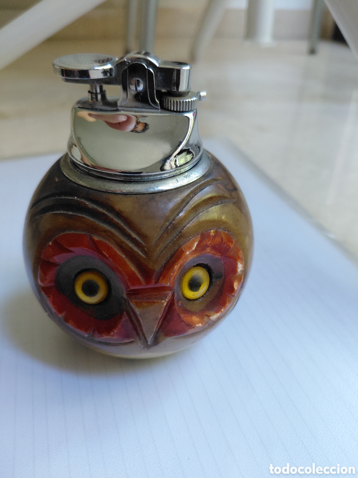 Coleccionismo: Encendedor o mechero de sobremesa vintage con forma de b&uacute;ho