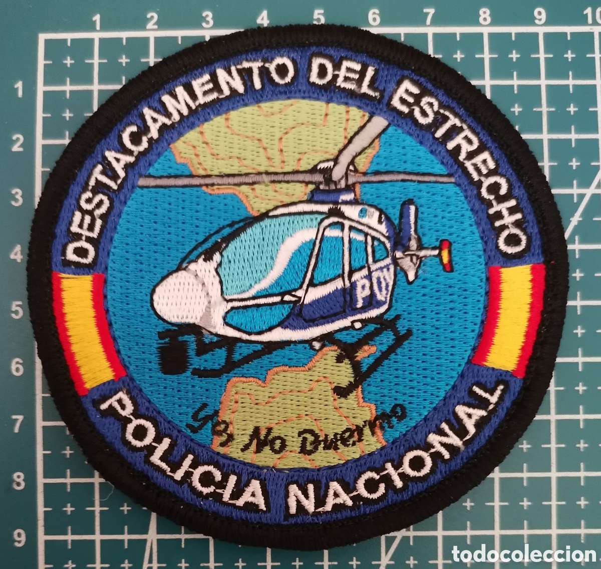 Coleccionismo: Parche bordado POLIC&Iacute;A NACIONAL DESTACAMENTO DEL ESTRECHO HELIC&Oacute;PTEROS